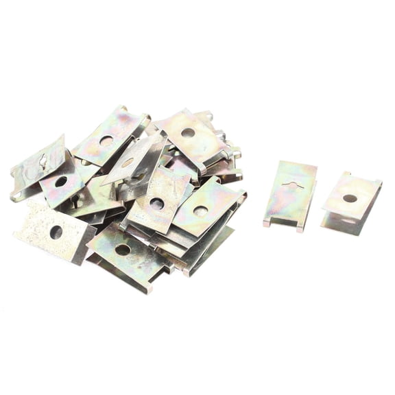 Unique Bargains 30 Pcs Bronze Tone Spring Car Door Panel Spire Screw U-Type Clips 30mm x 15mm