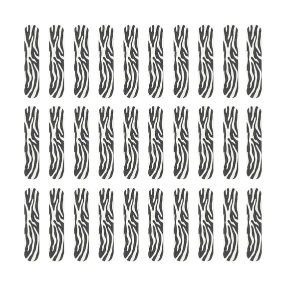 Unique Bargains 30 Pcs Mini Straight Sponge Nail Files Black White
