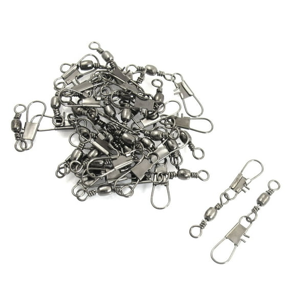 Unique Bargains 30 Pieces Gray Metal Fishing Line to Hook Shank Connector 7#