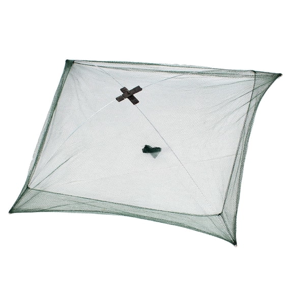 Unique Bargains 30" x 30" Bait Cast Lures Dip Fishing Net for Fishermen Green