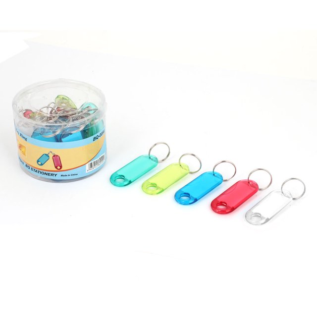 Unique Bargains 30 x Multi Color Plastic Key ID Label Tags Split Ring