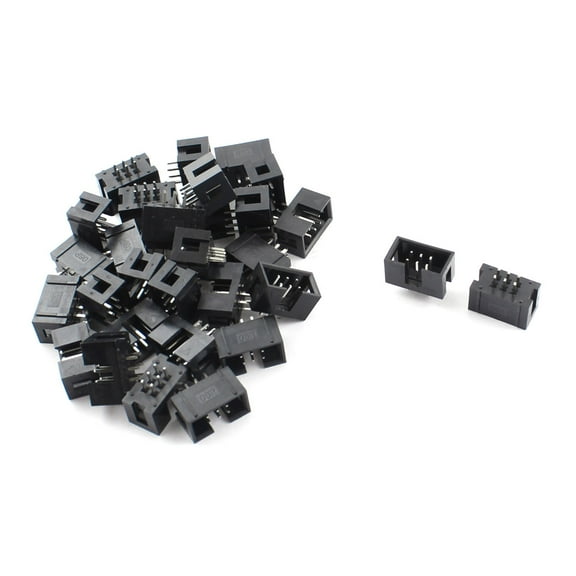 Unique Bargains 30 x PCB Mounted 2x3 6Pins 2.54mm Pitch Straight Connector IDC Socket Box Header