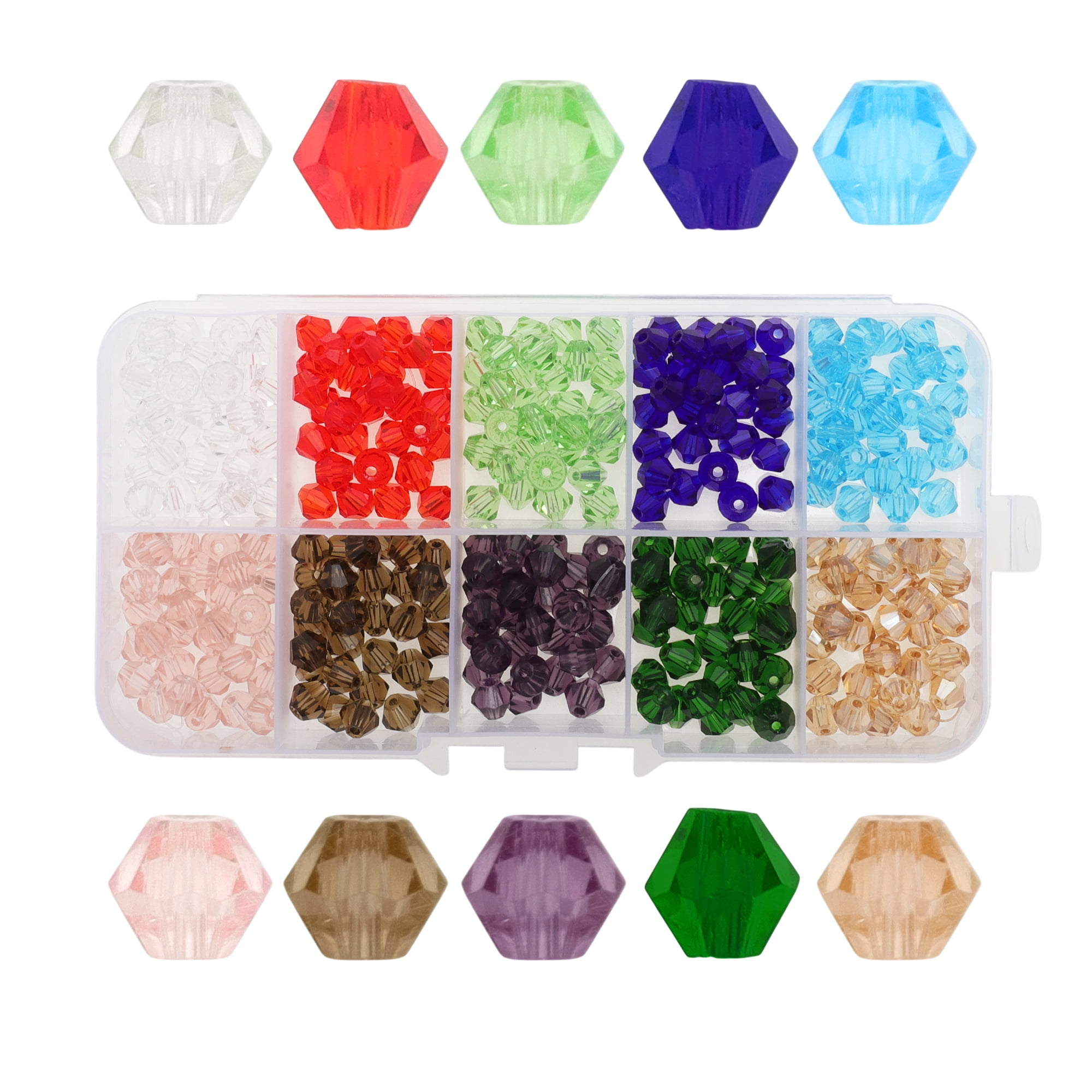 Unique Bargains 300 Pcs 6mm Glass Beads for Jewelry Making DIY Crafts Assorted Color