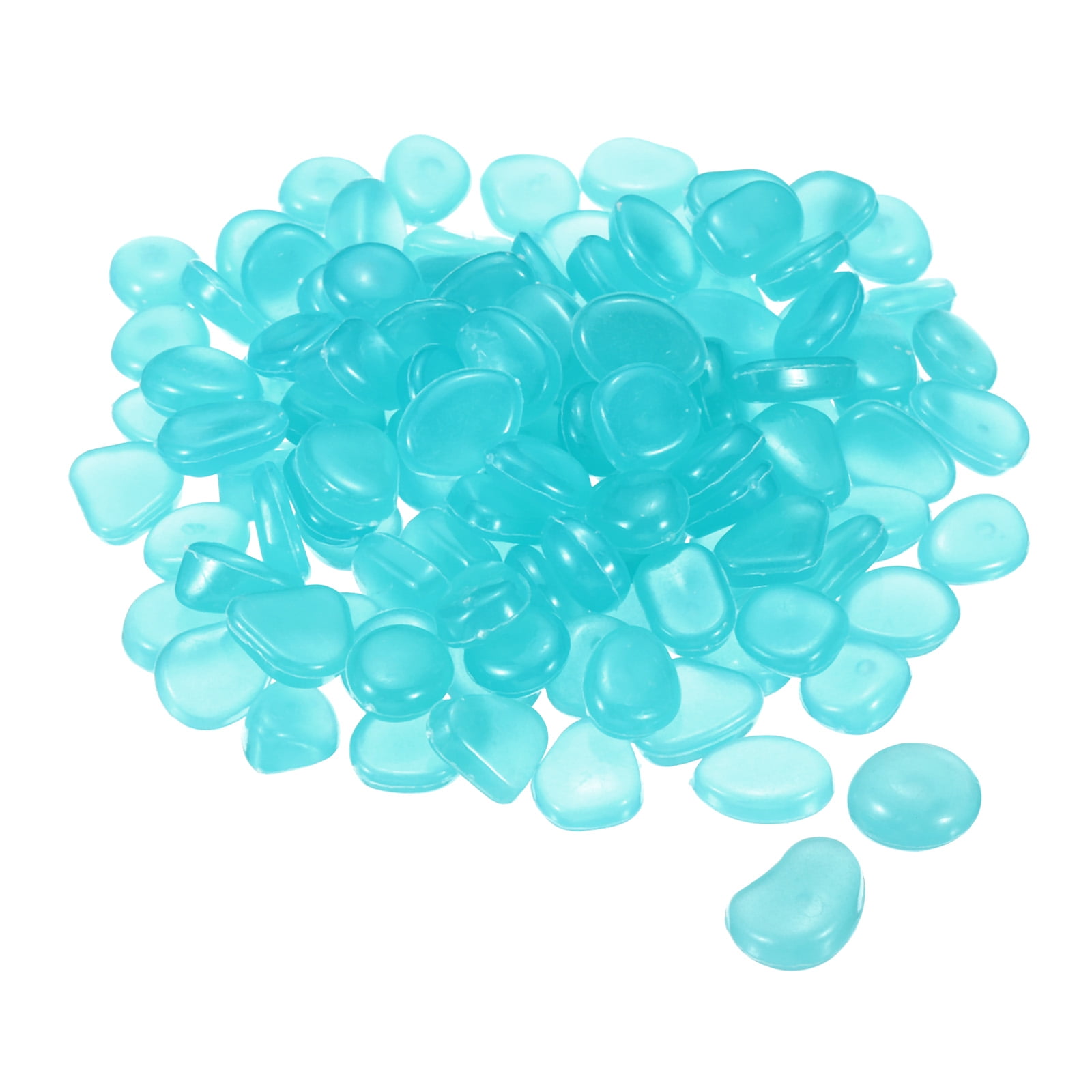 Unique Bargains 300Pack Glow Rocks 8-11mm Glow Pebbles Luminous Stones Decor Blue