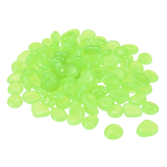 Unique Bargains 300Pack Glow Rocks 8-11mm Glow Pebbles Luminous Stones Decor Green