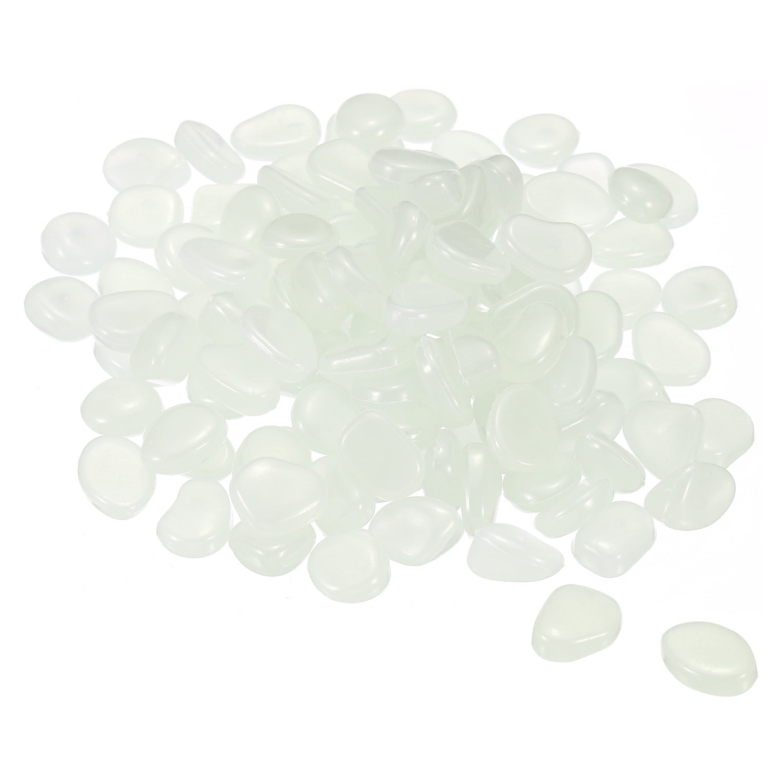 Unique Bargains 300Pack Glow Rocks 8-11mm Glow Pebbles Luminous Stones Decor White