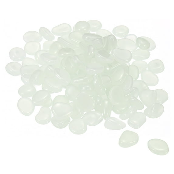 Unique Bargains 300Pack Glow Rocks 8-11mm Glow Pebbles Luminous Stones Decor White