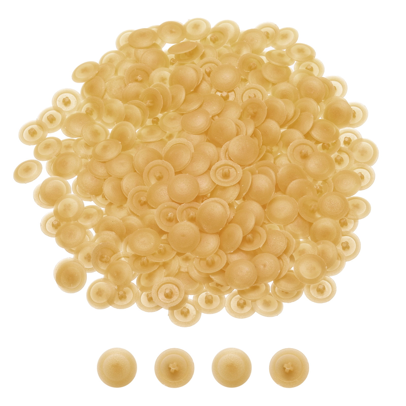 Unique Bargains 300Pcs Durable Plastic Screw Cap Covers Dark Yellow