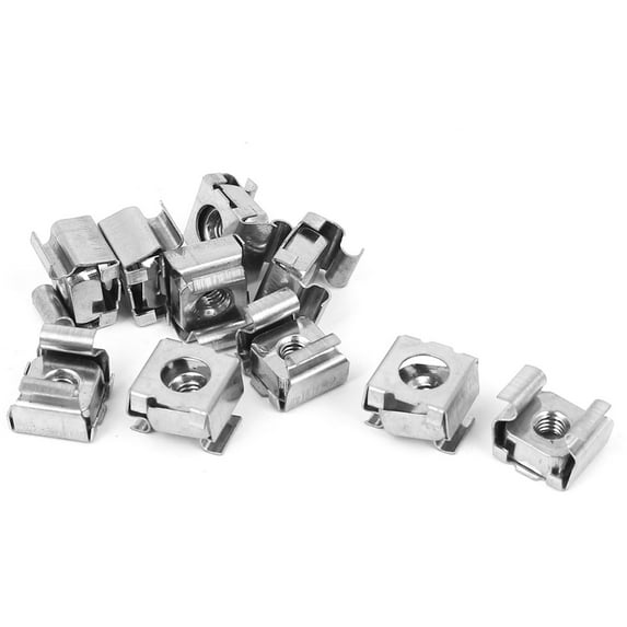 Unique Bargains 304 Stainless Steel Cage Nuts M4 0.4'' Height 0.7mm Pitch Silver Tone 10 Pcs