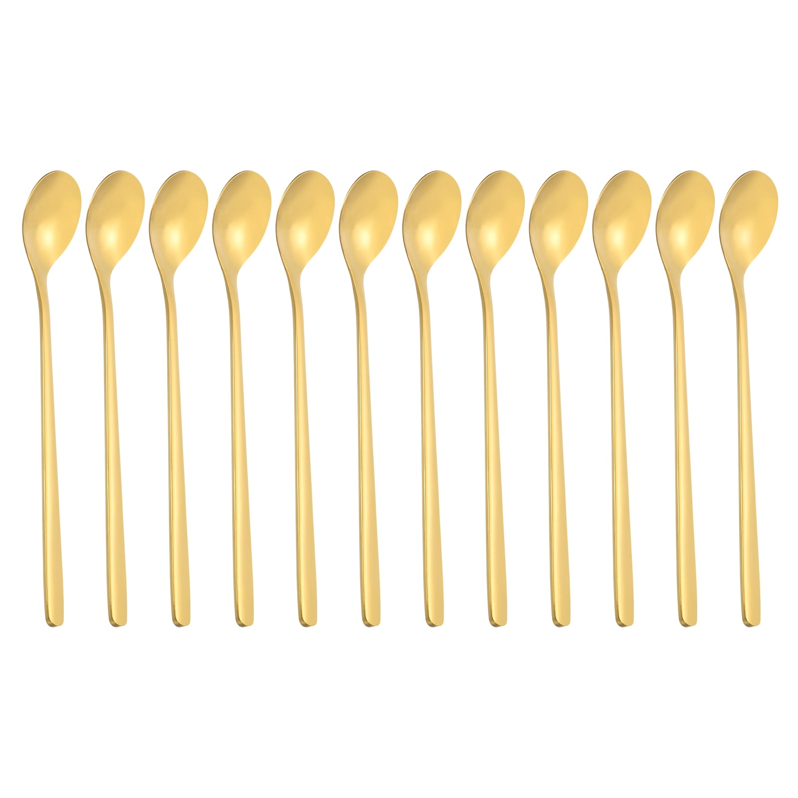 Unique Bargains 304 Stainless Steel Cocktail Stirring Long Handle Iced Tea Spoon Gold