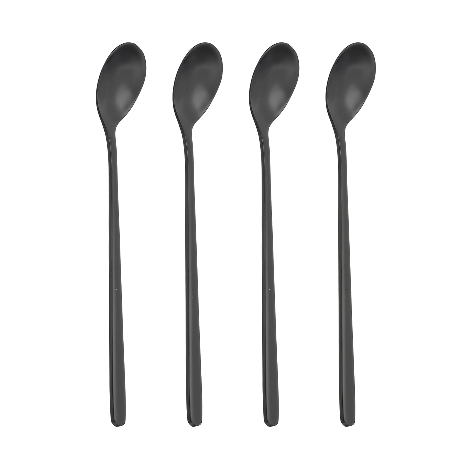 Unique Bargains 304 Stainless Steel Cocktail Stirring Long Handle Spoon for Tea Black