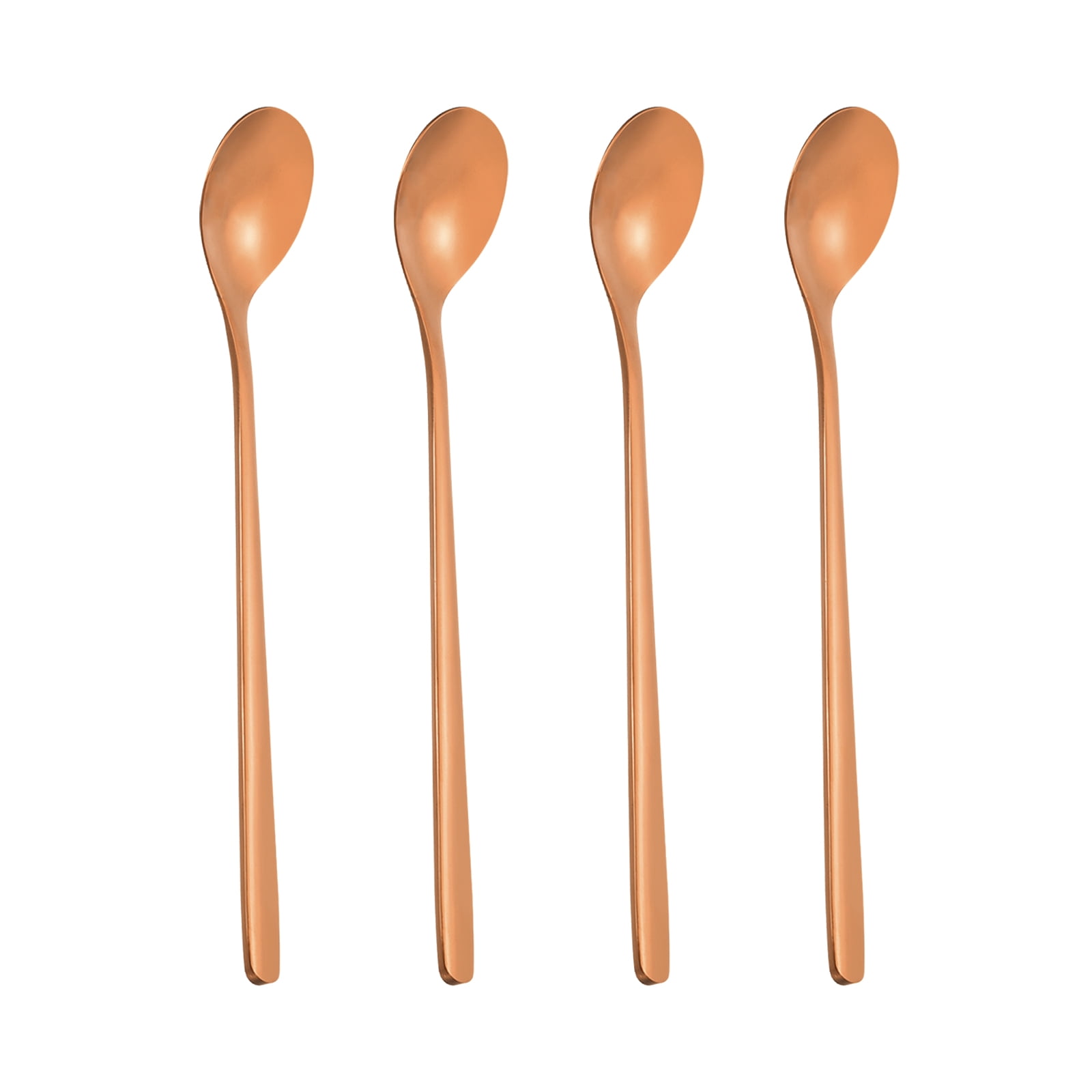 Unique Bargains 304 Stainless Steel Cocktail Stirring Long Handle Spoon for Tea Rose Gold