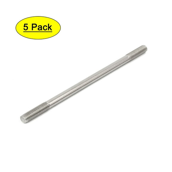 Unique Bargains 304 Stainless Steel Double End Thread Tight Push Rod Stud M10x200mm 5pcs