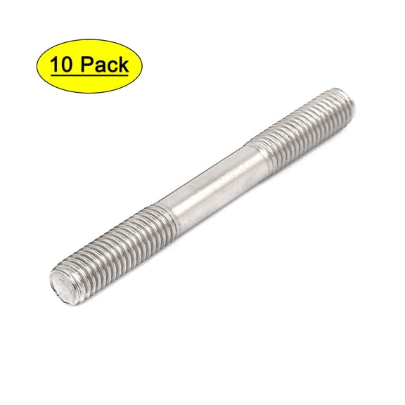 Unique Bargains 304 Stainless Steel Double End Thread Tight Push Rod Stud M10x90mm 10pcs