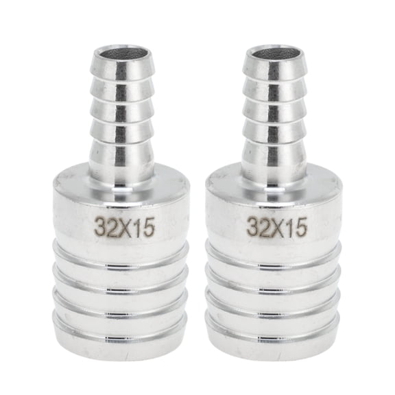Unique Bargains 304 Stainless Steel Hose Barb Fittings 1.3"x19/32" Reducer Splicer Mender for Air Water Oil Gas Fuel 2 Pcs Silver Tone
