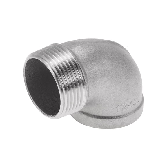 Unique Bargains 304 Stainless Steel Pipe Fittings 1.2" BSPT 90 Degree Female to Male Threaded Adapter 1 Pc
