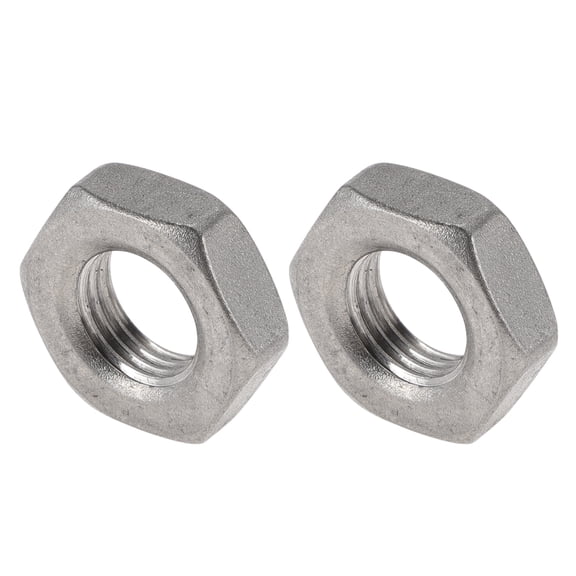 Unique Bargains 304 Stainless Steel Pipe Fittings 1/4"BSPT Hex Locknut 2 Pcs
