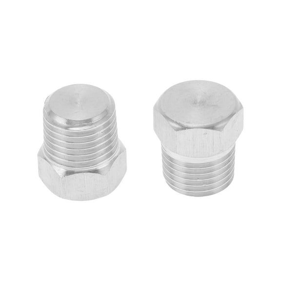 Unique Bargains 304 Stainless Steel Pipe Fittings 1/4"NPT Hexagonal threaded pipe plug connector 2 Pcs