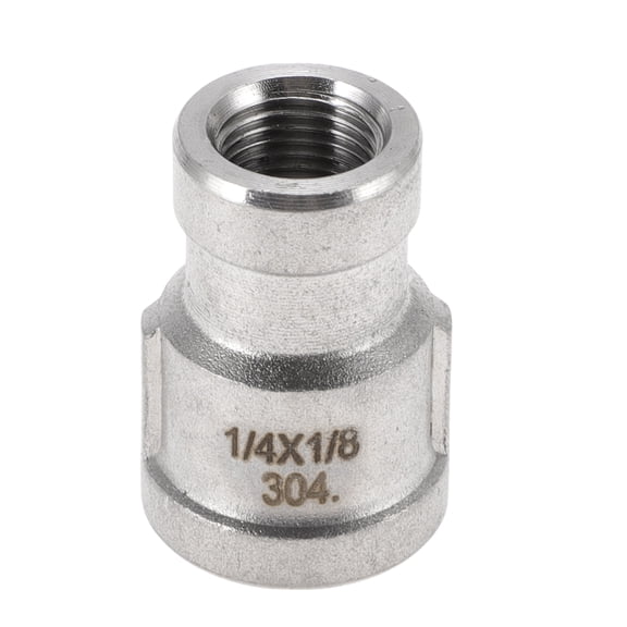 Unique Bargains 304 Stainless Steel Pipe Fittings 1/4"x1/8"BSPT Female Reducing Cast Pipe Adapter 1 Pc