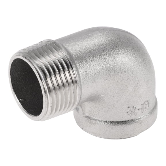 Unique Bargains 304 Stainless Steel Pipe Fittings 3/4" BSPT 90 Degree Female to Male Threaded Adapter 1 Pc