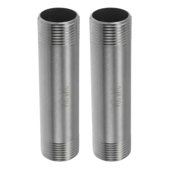 Unique Bargains 304 Stainless Steel Pipe Fittings 3/4" BSPT Male Threaded Nipple Cast Pipe 3.94" 2 Pcs