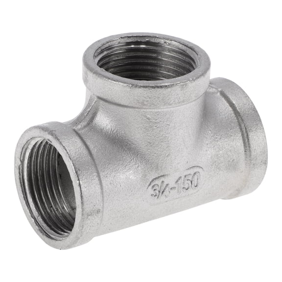 Unique Bargains 304 Stainless Steel Pipe Fittings 3/4" BSPT T Shaped 3 Way Cast Adapter 1 Pc