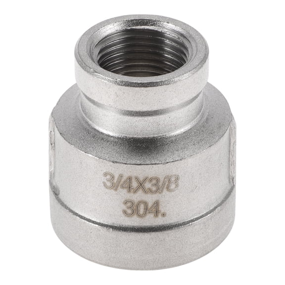 Unique Bargains 304 Stainless Steel Pipe Fittings 3/4"x3/8"BSPT Female Reducing Cast Pipe Adapter 1 Pc