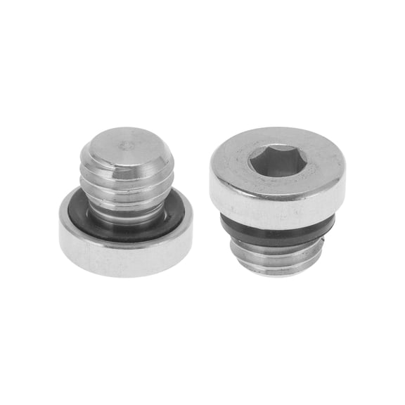 Unique Bargains 304 Stainless Steel Pipe Fittings M10x1.5 Internal Hexagon Plug 15/32" Length 2 Pcs