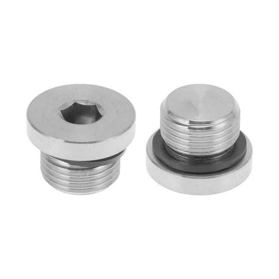 Unique Bargains 304 Stainless Steel Pipe Fittings M18x1.5 Internal Hexagon Plug 43/64" Length 2 Pcs