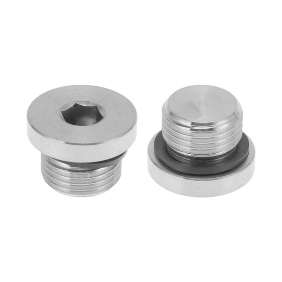 Unique Bargains 304 Stainless Steel Pipe Fittings M18x1.5 Internal Hexagon Plug 43/64" Length 2 Pcs