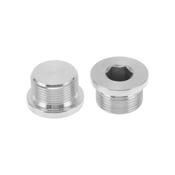 Unique Bargains 304 Stainless Steel Pipe Fittings M24x1.5 Hexagon socket plug 2 Pcs