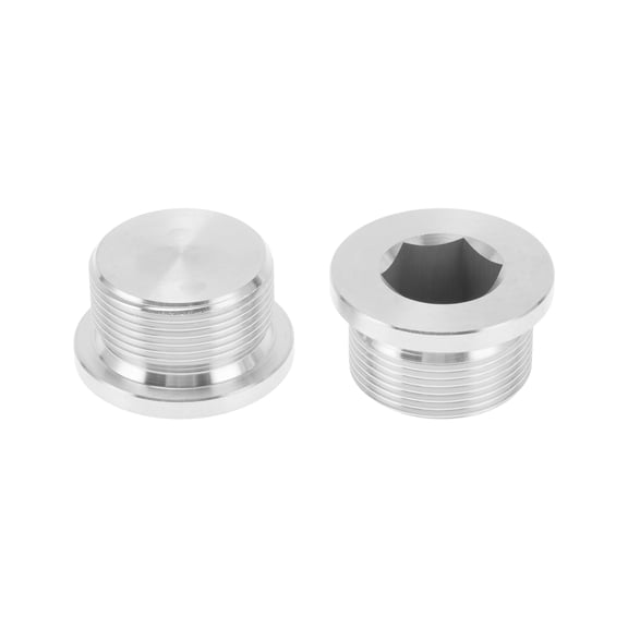 Unique Bargains 304 Stainless Steel Pipe Fittings M30x1.5 Hexagon socket plug 2 Pcs