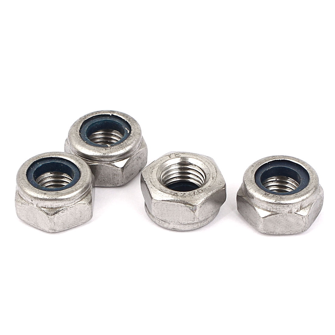 Unique Bargains 304 Stainless Steel Self-Locking Nylon Insert Hex Lock Nuts M10x1.25mm