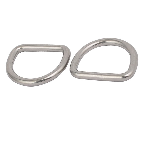 Unique Bargains 304 Stainless Steel Thickening Welded D Ring 0.98" x 0.87" x 0.16" Silver Tone 2pcs