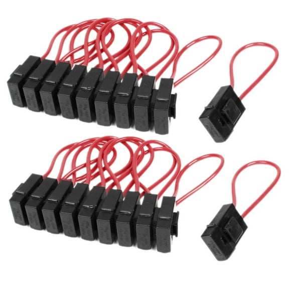 Unique Bargains 30A Wire In-line Fuse Holder Block Black Red for Car Boat Truck 20pcs