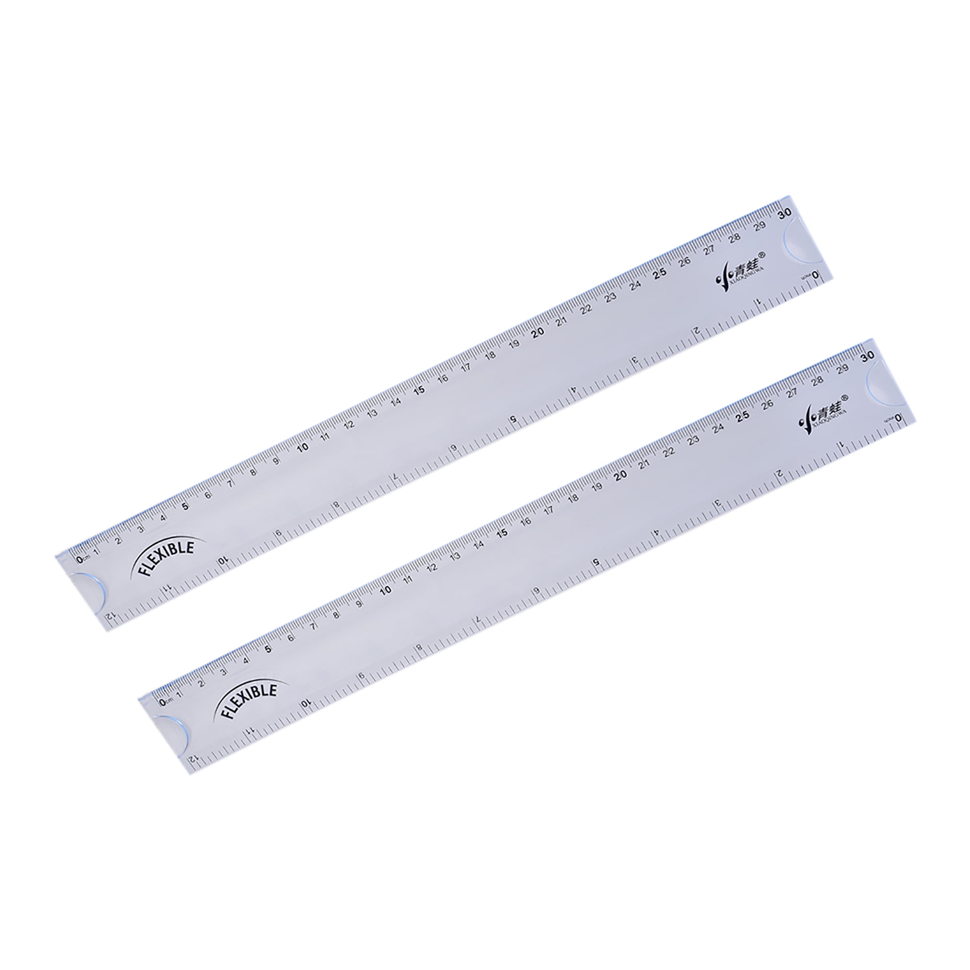 LEXININ 100 Pcs 12 inch Clear Plastic Ruler, 30cm Plastic Measuring Straight Ruler for Home Office