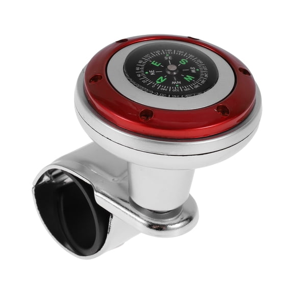 Unique Bargains 30mm Car Steering Wheel knob Compass Vehicle Steering Wheel Rotator Ball for SUV Pickup Trucks Semi-Trailers Vans Boats Red Silver Tone 1 Pc