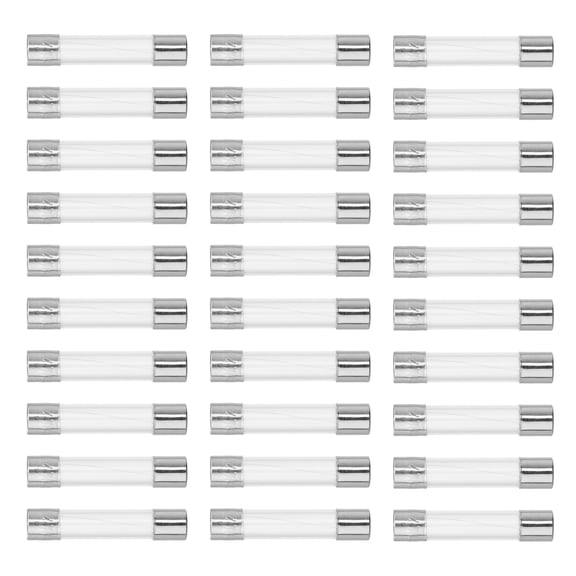Unique Bargains 30pcs 3.15A Quick Blow Glass Tube Fuse Breaking Voltage 250V 6x30mm 0.24"x1.18" Fuse Glass Tube for Car