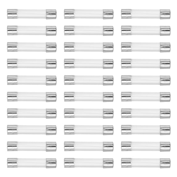 Unique Bargains 30pcs 4A Quick Blow Glass Tube Fuse Breaking Voltage 250V 6x30mm 0.24"x1.18" Fuse Glass Tube for Car