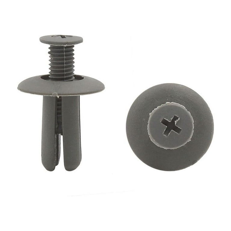 Unique Bargains 30pcs 8mm Gray Car Plastic Push Type Rivet