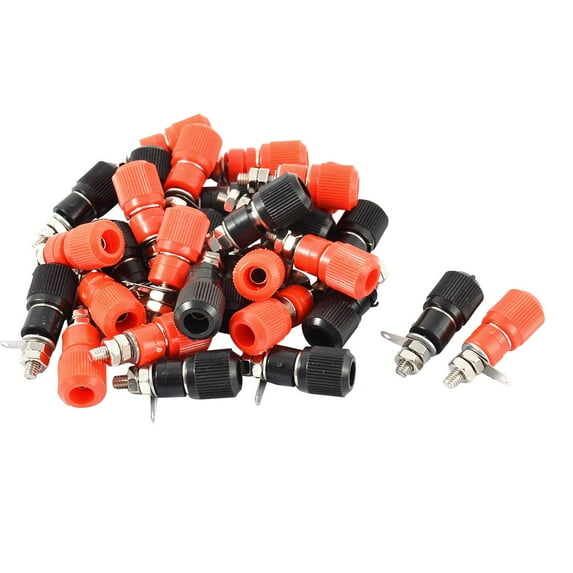 Unique Bargains 30pcs Black Red Metal Body Speaker Amplifier 4mm Banana Plug Binding Post Socket
