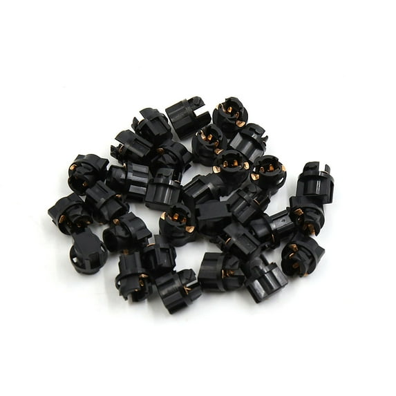 Unique Bargains 30pcs Black Round Base Car Auto T5 Dashboard Gauge Light Bulb Socket Holder