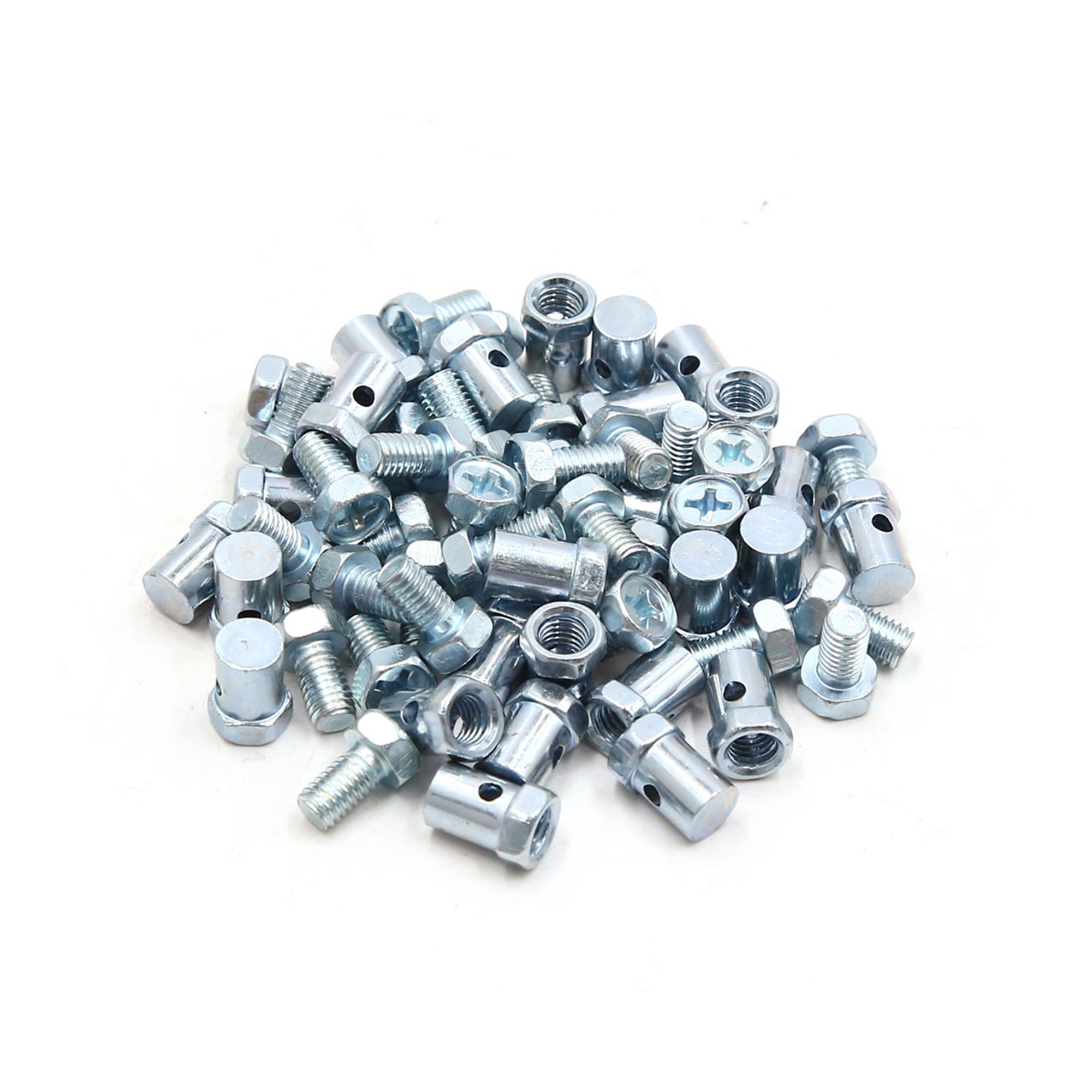 Unique Bargains 30pcs Brake Cable Wire Solderless Nipple Screw Silver Tone for Motorcycle