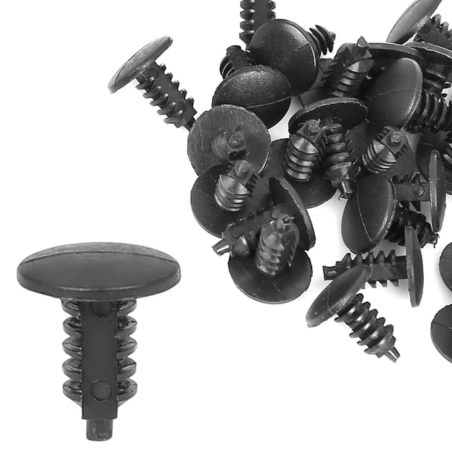 Unique Bargains 30pcs Car Plastic Rivets 4mm Black Retainer Bumper Mup ...