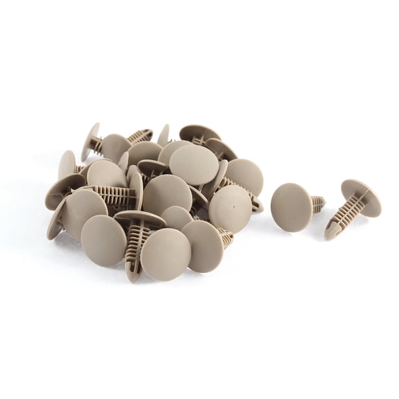 Unique Bargains 30pcs Gray Plastic Rivet Trim Fastener Bumper Fender Clips for 6mm x 6.7mm Hole