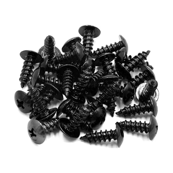 Unique Bargains 30pcs Universal Black Motorcycle Round Cross Head Self Tapping Bolts Screws