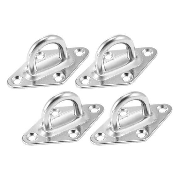Unique Bargains 316 Stainless Steel 8mm Thick Ring Sail Shade Diamond Pad Eye Boat Rigging 4Pcs