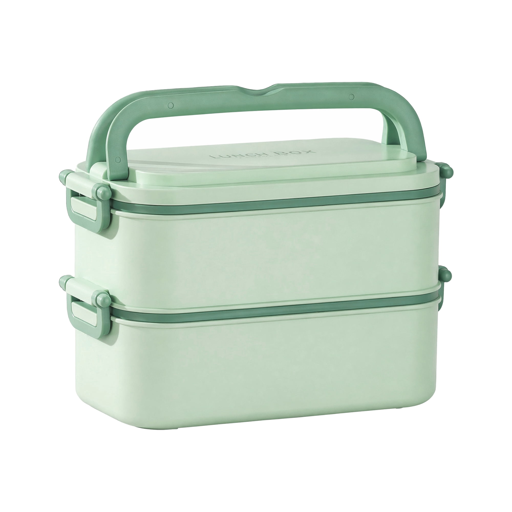 Unique Bargains 316 Stainless Steel Leak-Proof Meal Prep Bento Box Green-2 Layer
