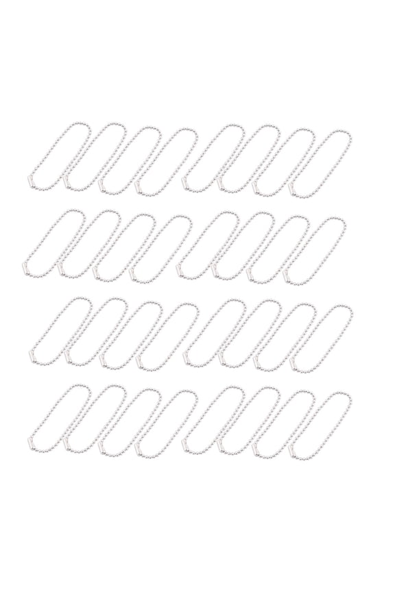 32 Pcs 10cm Long Silver Tone Connector Clasp Ball Chain Keychain