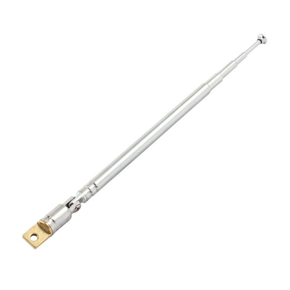 Unique Bargains 32cm Length 5 Section Telescoping Stainless Steel AM FM Radio TV Antenna